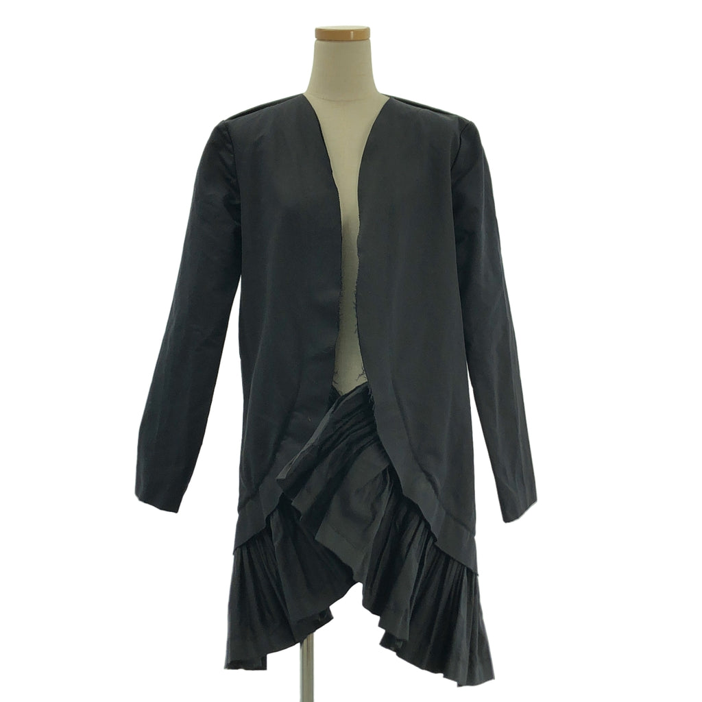 MARNI / マルニ | 変形 フリル ギャザー ノーカラー ボタンレス ジャケット | 40 | レディース