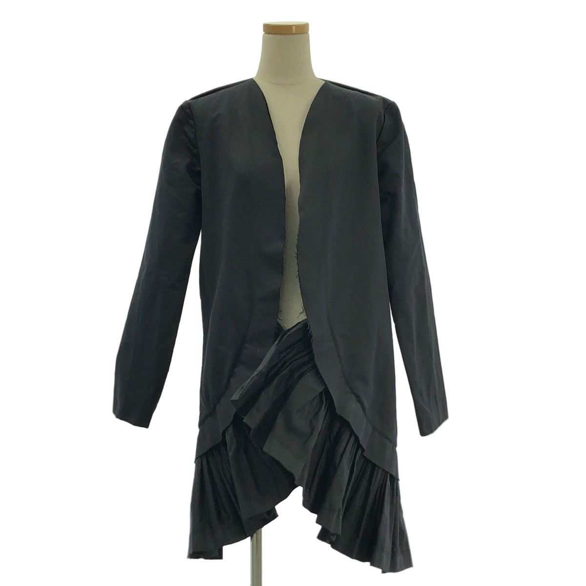 MARNI / マルニ | 変形 フリル ギャザー ノーカラー ボタンレス ジャケット | 40 | レディース