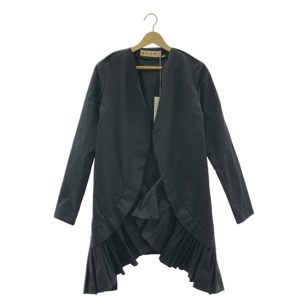MARNI / マルニ | 変形 フリル ギャザー ノーカラー ボタンレス ジャケット | 40 | レディース