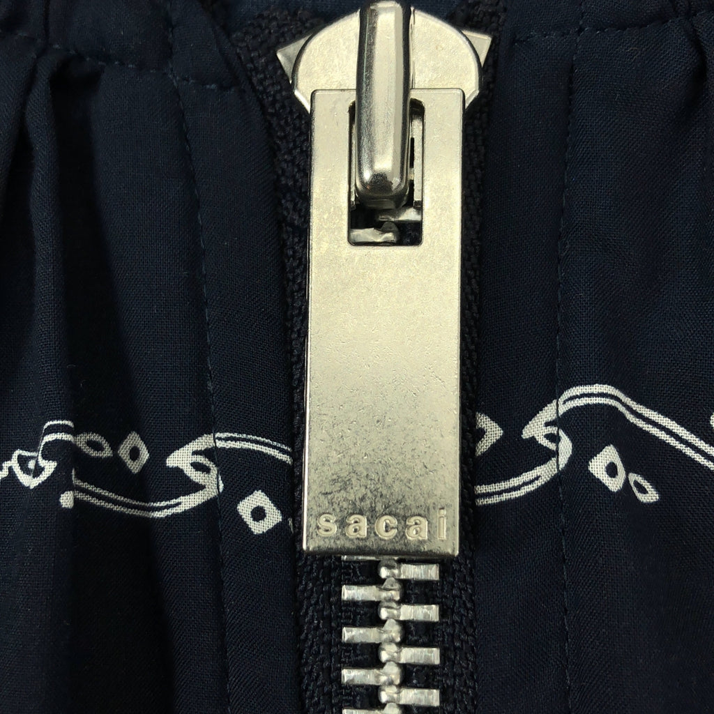 sacai / 사카이 | Bandana Print Bomber Jacket / 총무늬 반다나 레이어드 개더 봄버 재킷 블루존 | 3 | 네이비 | 여성