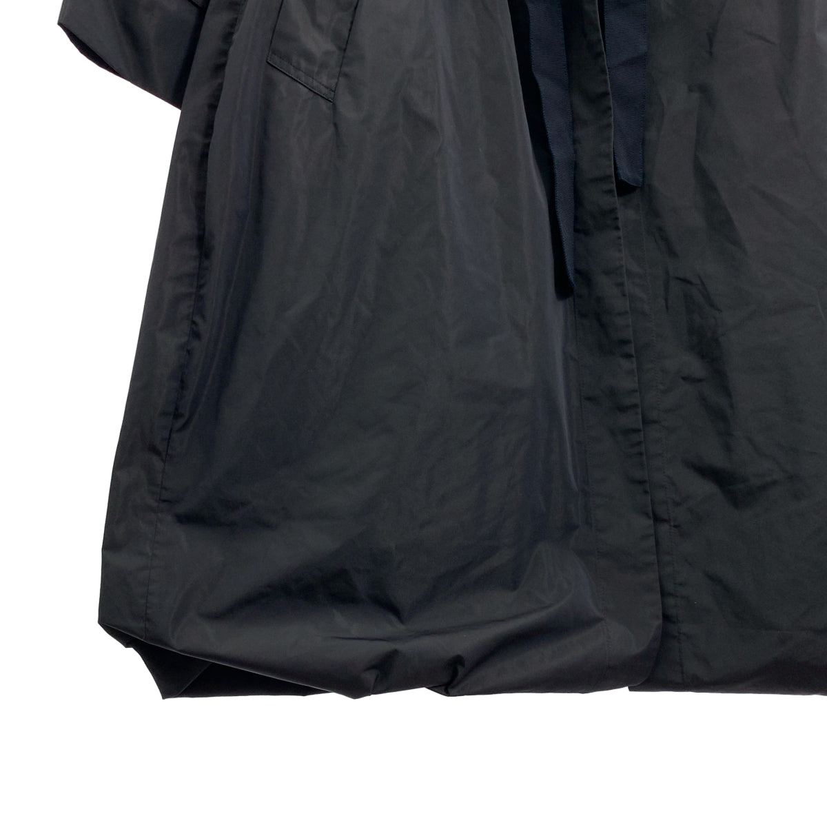 【美品】  6×1 COPENHAGEN / シックスバイワン コペンハーゲン | ウエストギャザー レイヤード ロングコート | 1 | ブラック/ネイビー | レディース