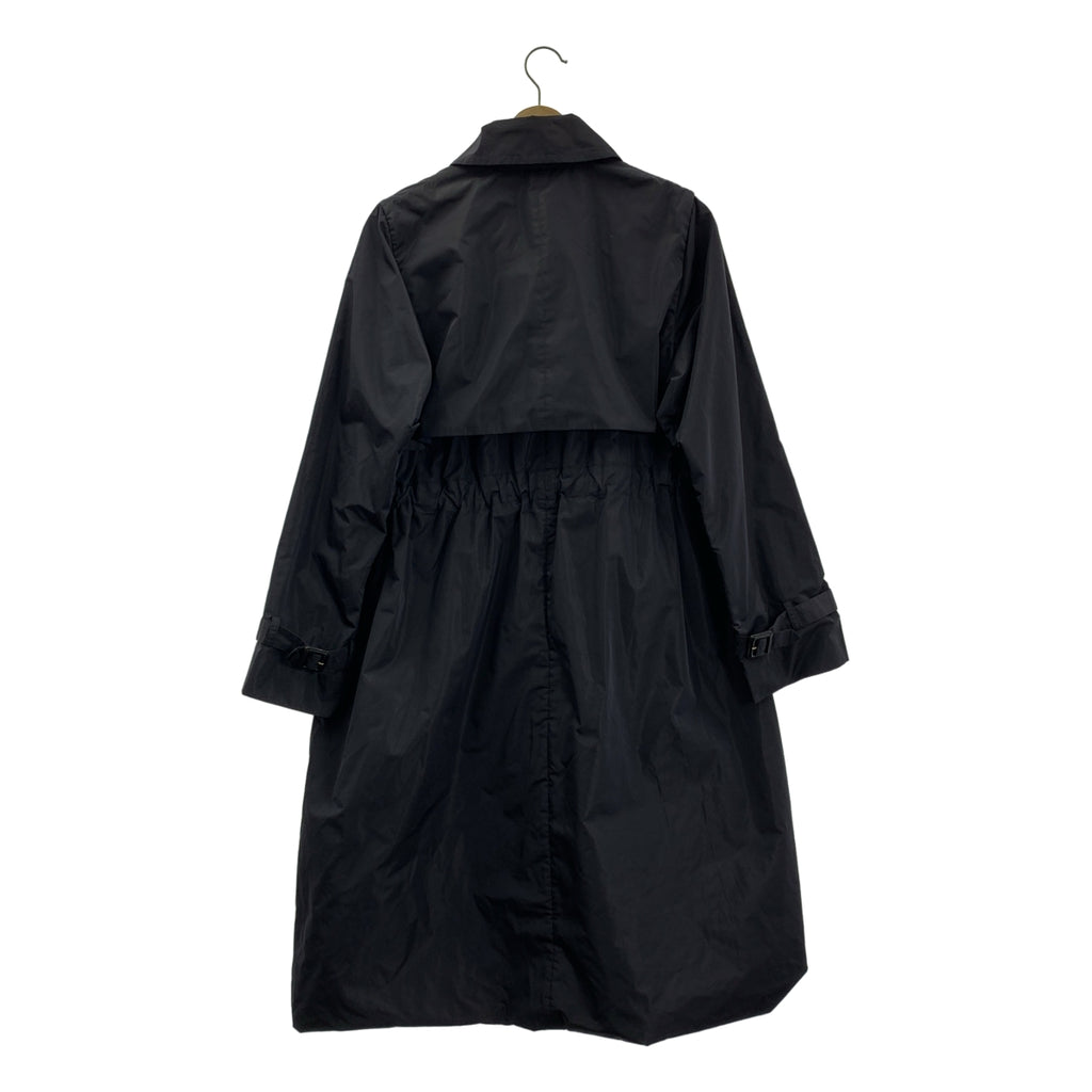 【美品】  6×1 COPENHAGEN / シックスバイワン コペンハーゲン | ウエストギャザー レイヤード ロングコート | 1 | ブラック/ネイビー | レディース