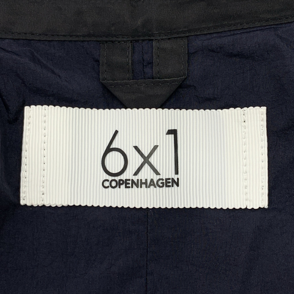 【美品】  6×1 COPENHAGEN / シックスバイワン コペンハーゲン | ウエストギャザー レイヤード ロングコート | 1 | ブラック/ネイビー | レディース