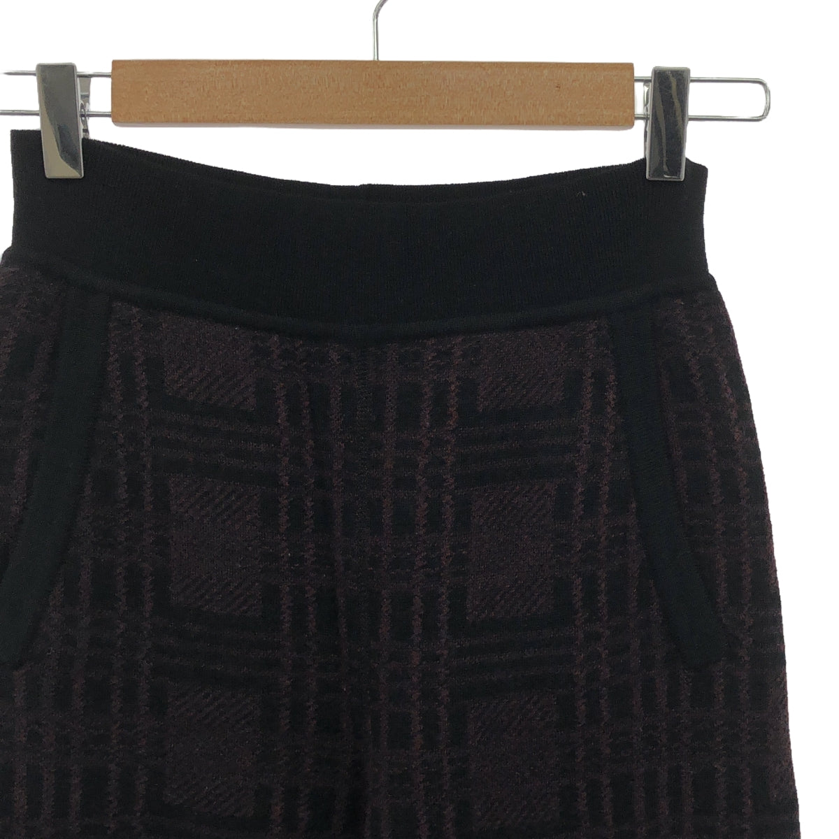 BOTTEGA VENETA / 보테가베네타 | 자가드 니트 플레어 이지 팬츠 | 보르도/블랙계 | 여성