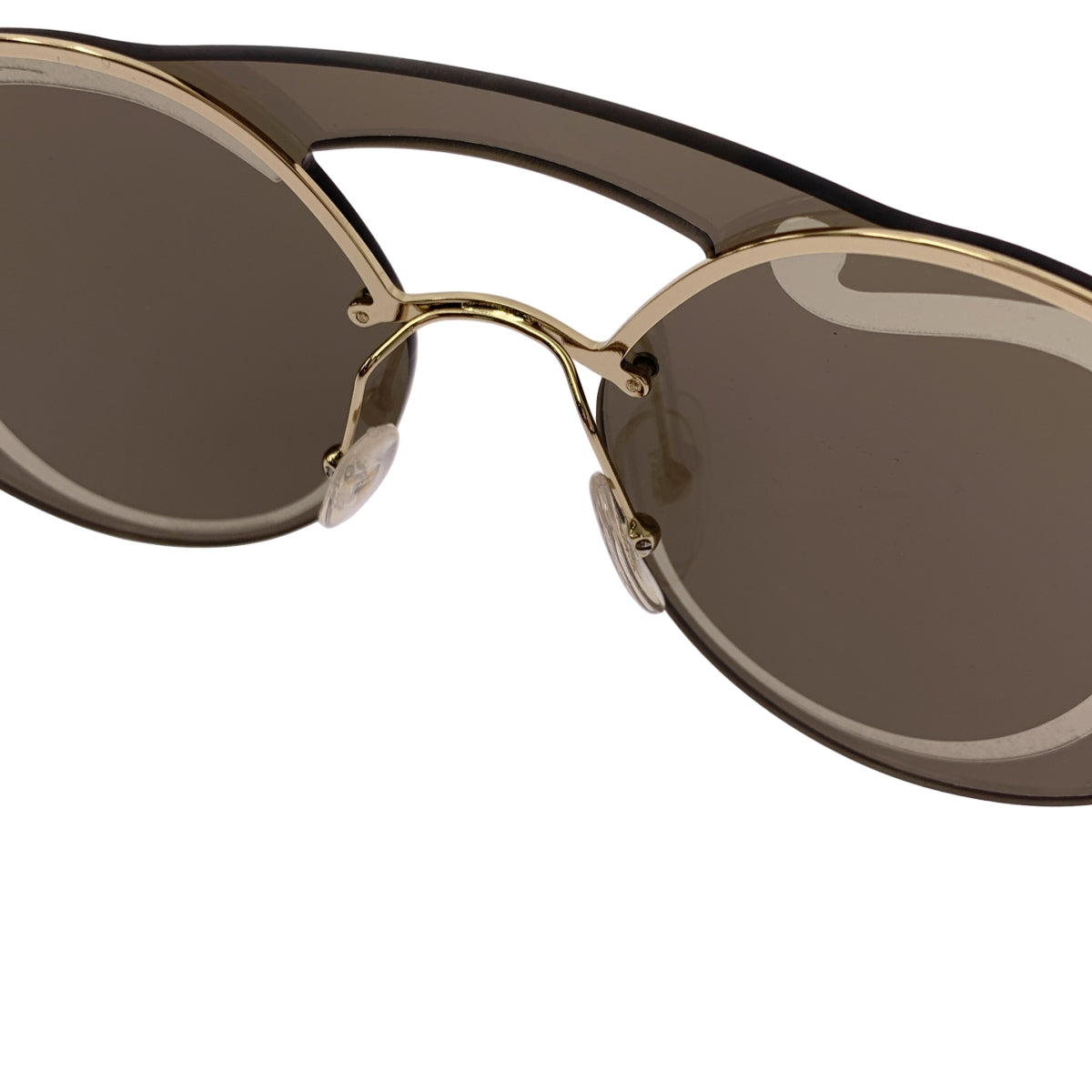 【미품】 PRADA / 프라다 | SPR65T 라운드 선글라스 안경 | ZVN-ODW 140 3N | 골드/브라운