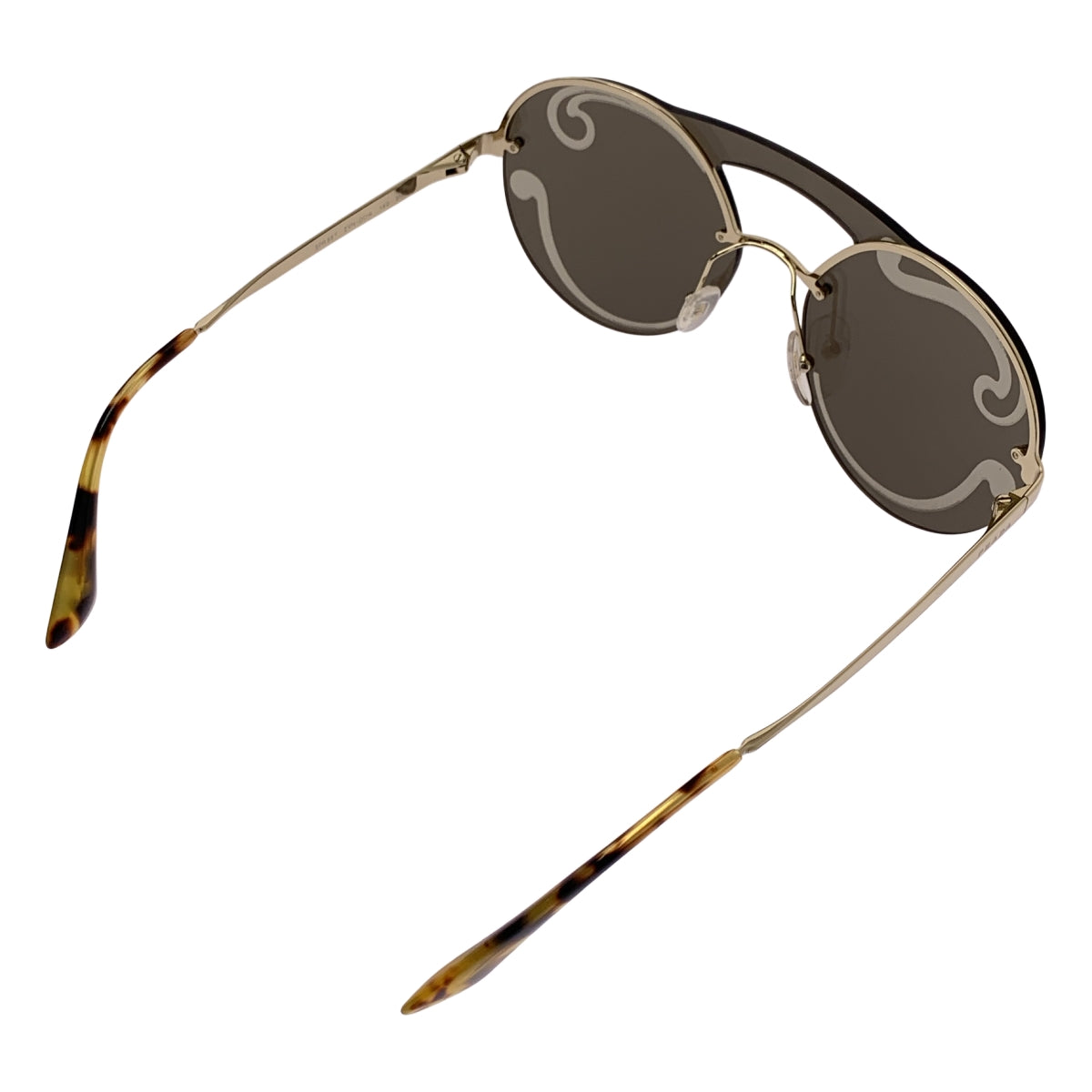 【미품】 PRADA / 프라다 | SPR65T 라운드 선글라스 안경 | ZVN-ODW 140 3N | 골드/브라운