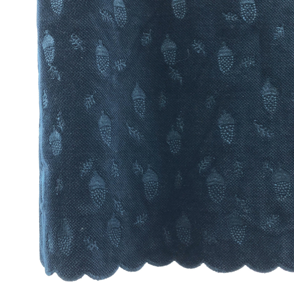 【美品】  mina perhonen / ミナペルホネン | 2007AW | donguri / エンブロイダリー スカラップ ワンピース / 総裏地 | M | ネイビー | レディース