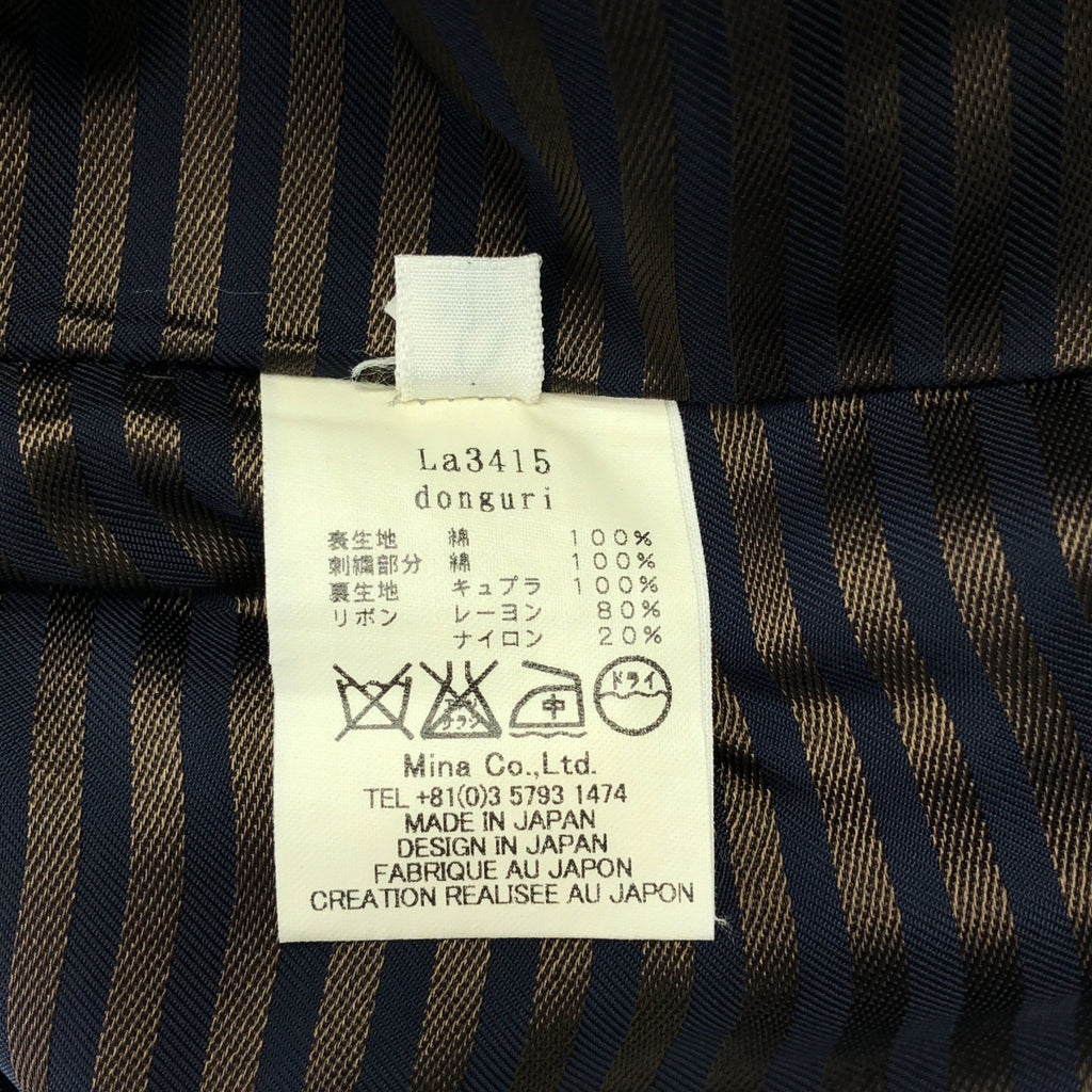 【美品】  mina perhonen / ミナペルホネン | 2007AW | donguri / エンブロイダリー スカラップ ワンピース / 総裏地 | M | ネイビー | レディース