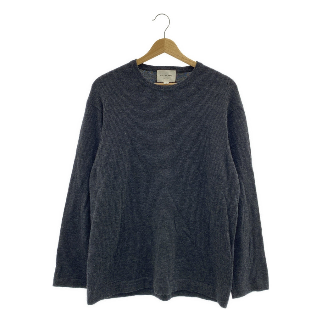 純手工製作 | 14克條紋羊毛套頭衫 | 46碼 | 炭灰色 | 男士