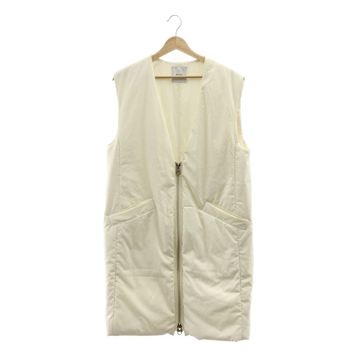 乾淨整潔 | V領加厚長背心 | F碼 | 白色 | 女款