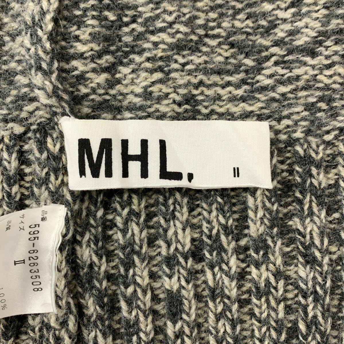 MARGARET HOWELL / マーガレットハウエル | ウール メランジ タートルネック ニット | 2 | グレー/ベージュ | レディース