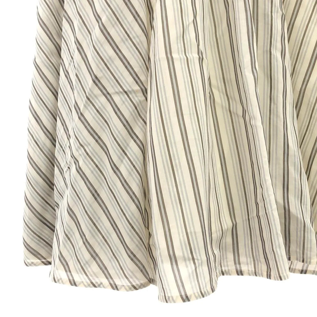 ebure / エブール | コットン シルク ストライプ タック フレアスカート | 36 | ホワイト系 | レディース