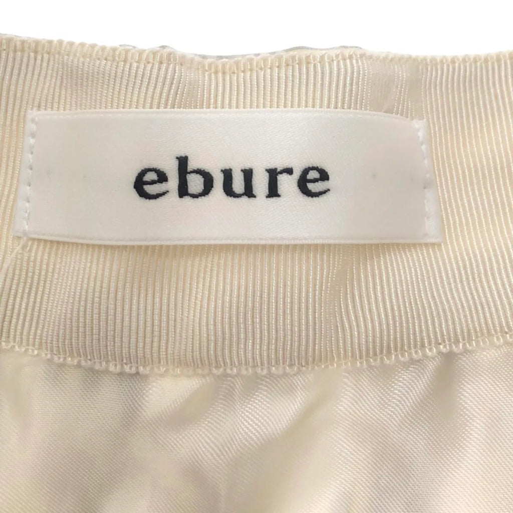 ebure / エブール | コットン シルク ストライプ タック フレアスカート | 36 | ホワイト系 | レディース