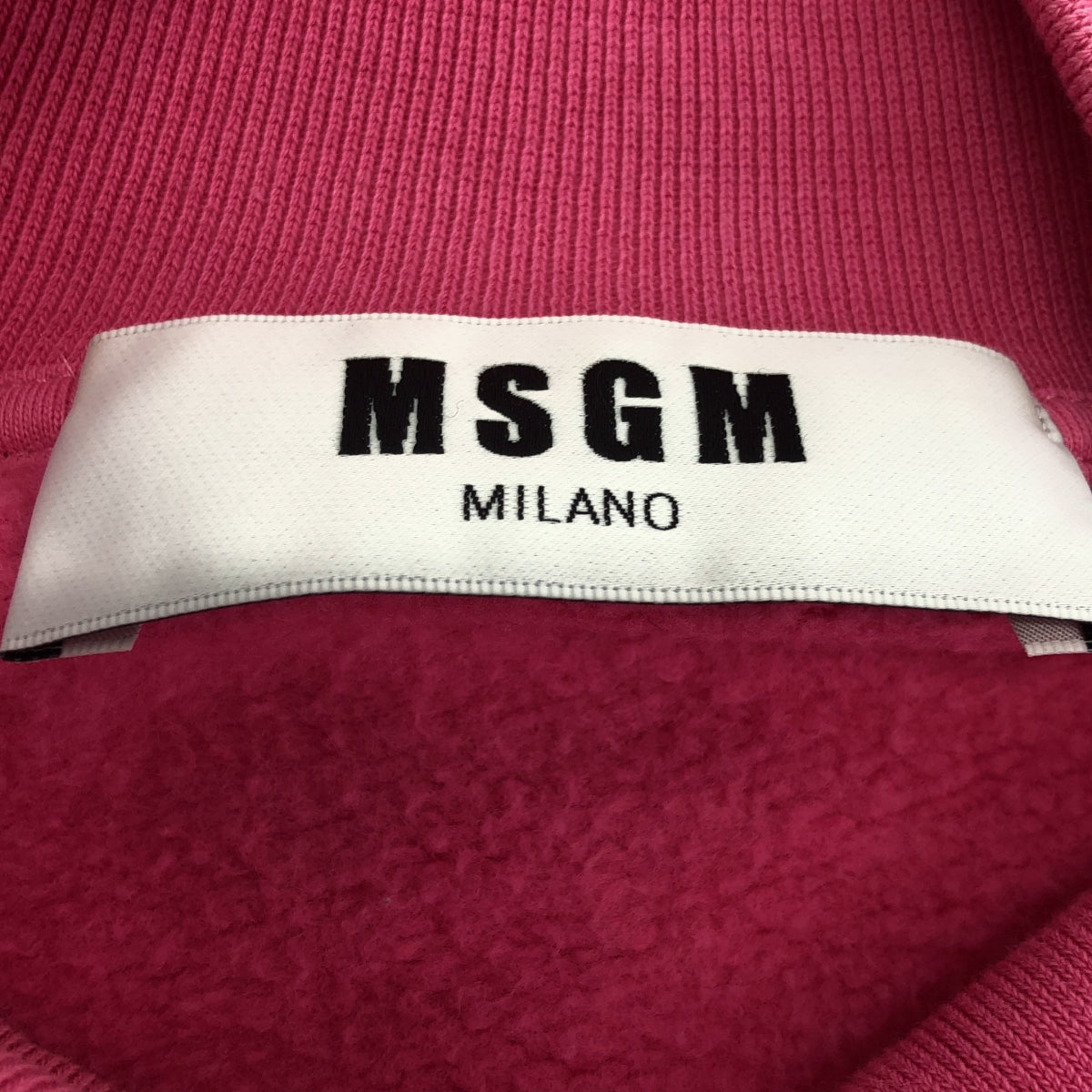 MSGM / エムエスジーエム | チェッカーロゴプリント モックネック スウェット | S | ピンク / ブラック / ホワイト | レディース