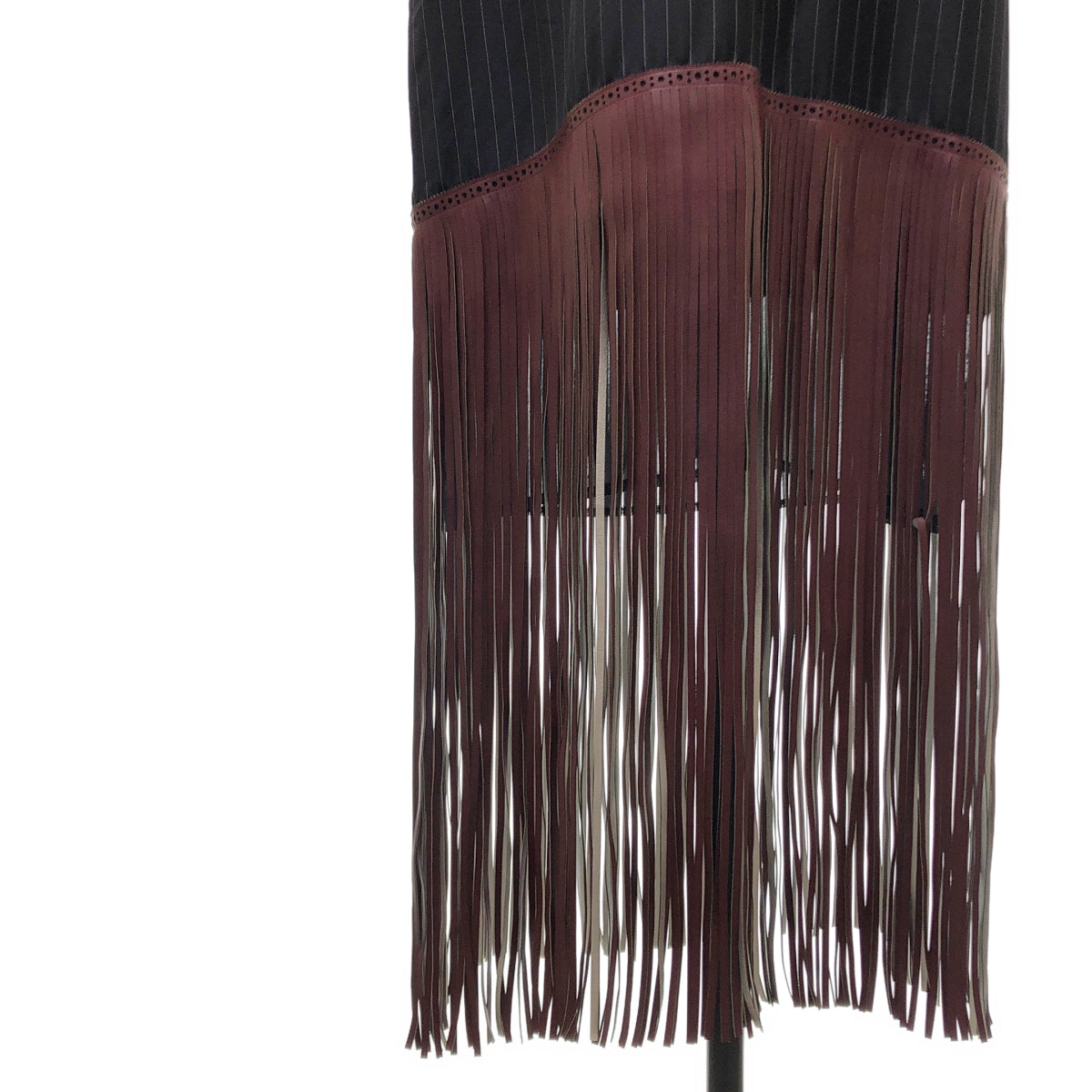 PONTI / ポンティ | Cupra Striped / Recycle PE Fringe Dress / インサイドアウト フリンジ ワンピース | 1 | レディース