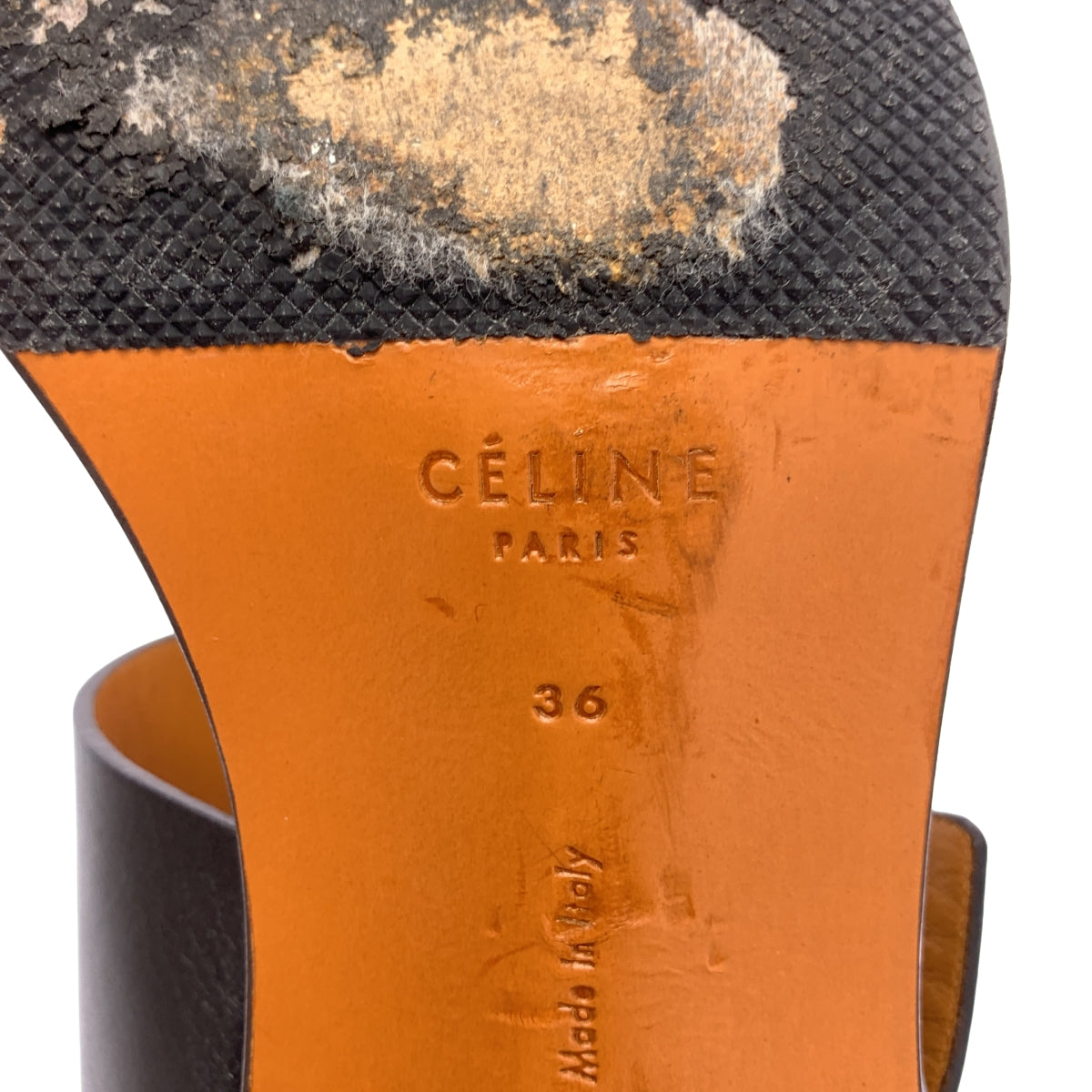 CELINE / セリーヌ | BAMBAM / フィービー期 レザー ストラップ メタルヒール サンダル | 36 | レディース