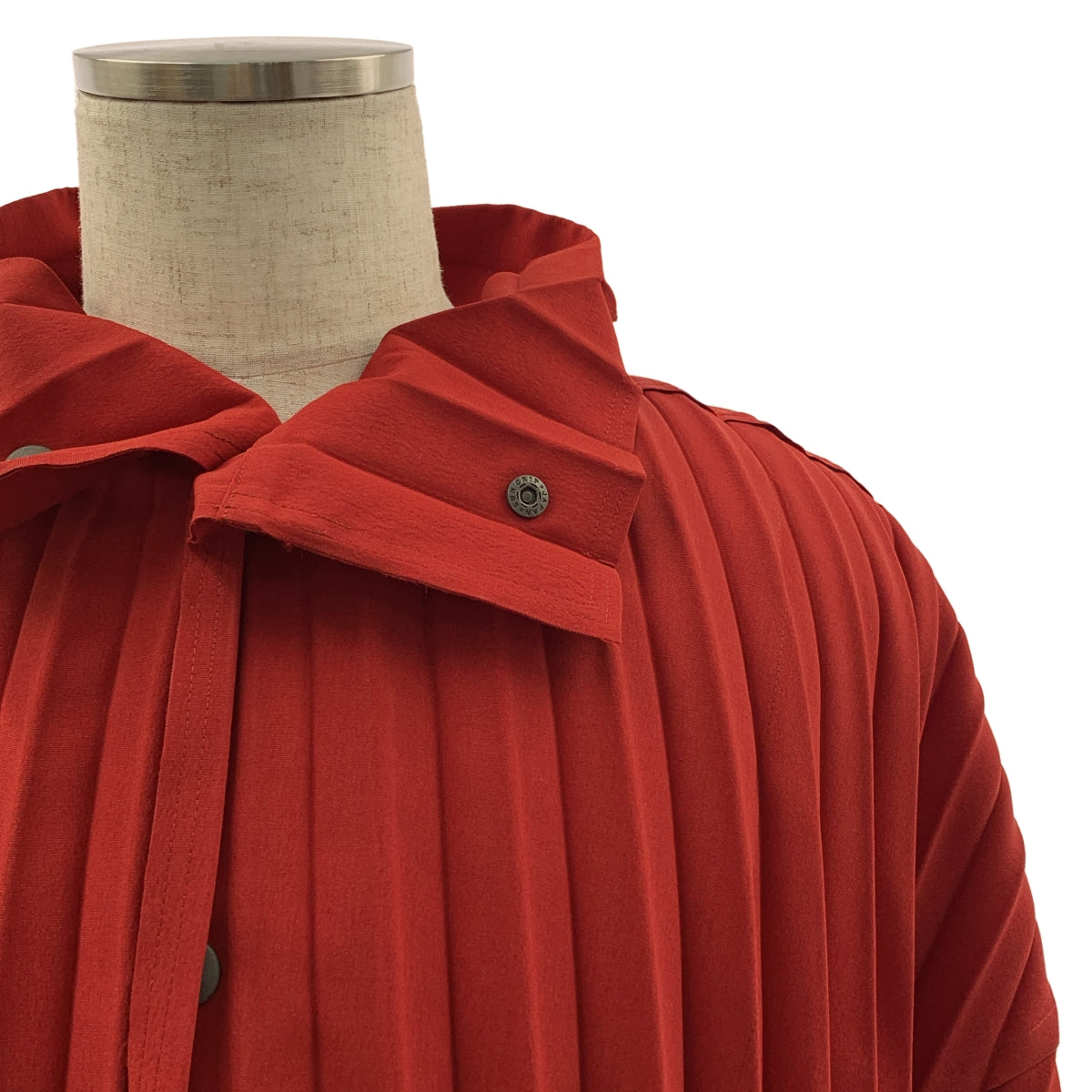 【美品】  HOMME PLISSE ISSEY MIYAKE / オムプリッセイッセイミヤケ | 2019SS | プリーツ スタンドカラー エッジコート | 3 | レッド | メンズ