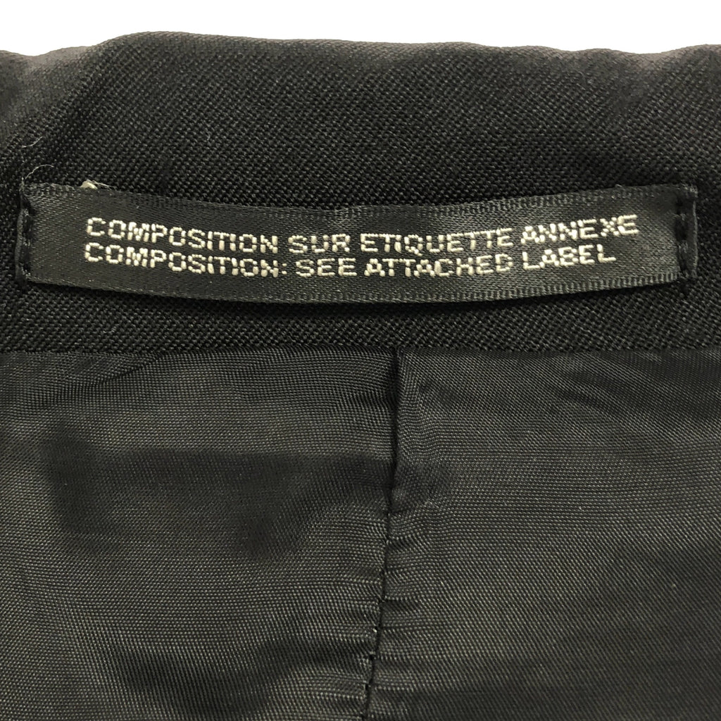 Yohji Yamamoto FEMME / 요우지야마모토팜 | 2007AW | 말 가죽 가죽 전환 모노그램 도킹 주름 변형 재킷 / 총 안감 | 2 | 블랙 | 여성