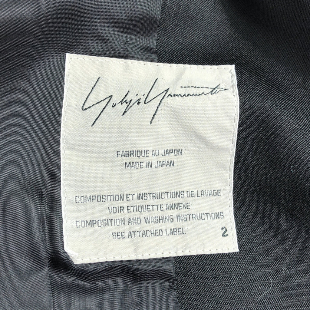 Yohji Yamamoto FEMME / 요우지야마모토팜 | 2007AW | 말 가죽 가죽 전환 모노그램 도킹 주름 변형 재킷 / 총 안감 | 2 | 블랙 | 여성