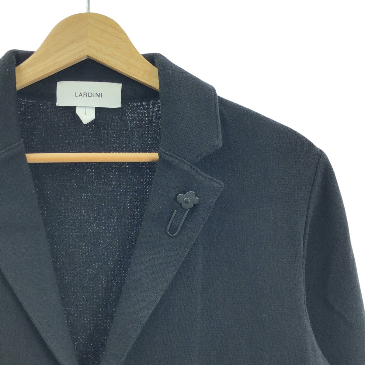 【美品】  LARDINI / ラルディーニ | 2025SS | コットン バーズアイ シングル ニットジャケット | XS | ブラック | メンズ