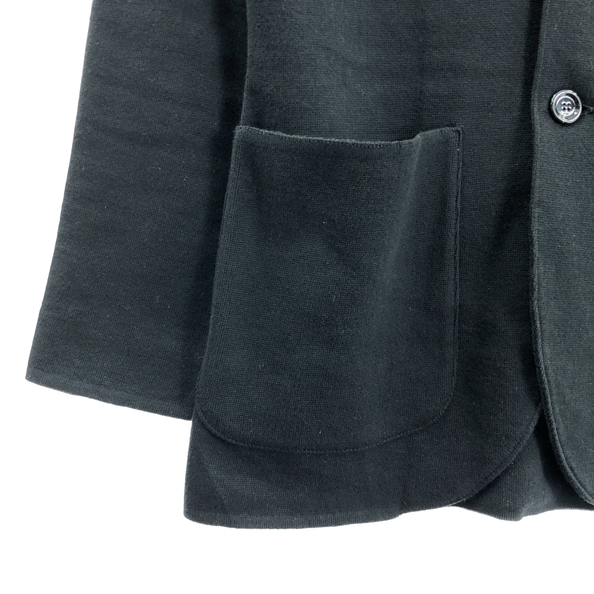 【美品】  LARDINI / ラルディーニ | 2025SS | コットン バーズアイ シングル ニットジャケット | XS | ブラック | メンズ