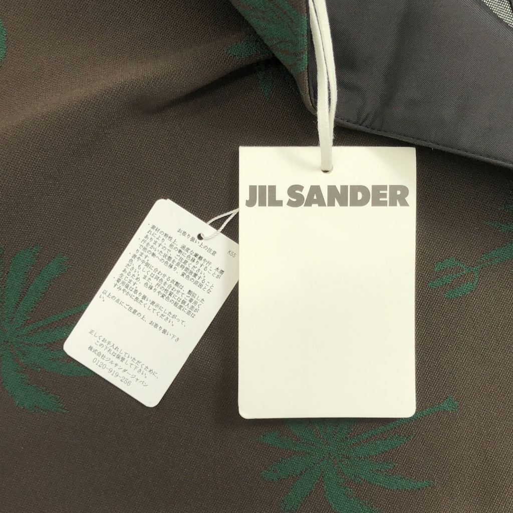 【新品】  JIL SANDER / ジルサンダー | 2023SS | パームツリープリント ハーフジップ ポロシャツ | 50 | WALNUT / ブラウン | メンズ