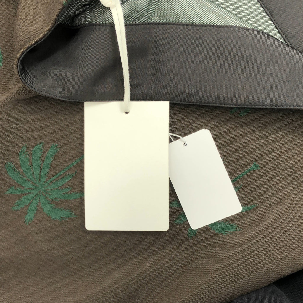 【新品】  JIL SANDER / ジルサンダー | 2023SS | パームツリープリント ハーフジップ ポロシャツ | 50 | WALNUT / ブラウン | メンズ