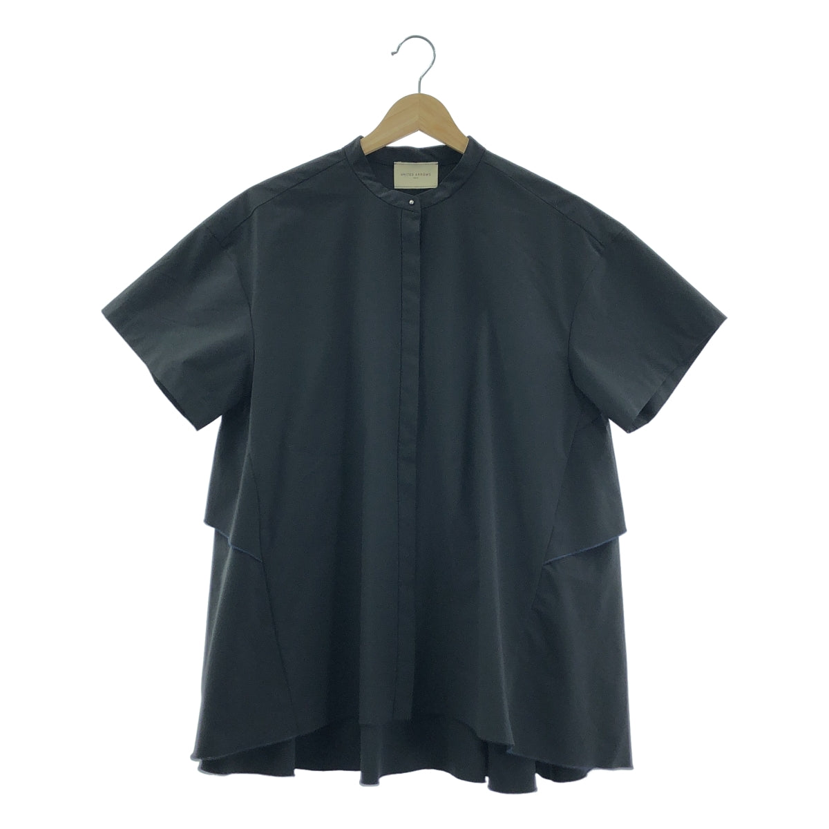 UNITED ARROWS / ユナイテッドアローズ | バックフレア  ショートスリーブ ブラウス シャツ | ブラック | レディース