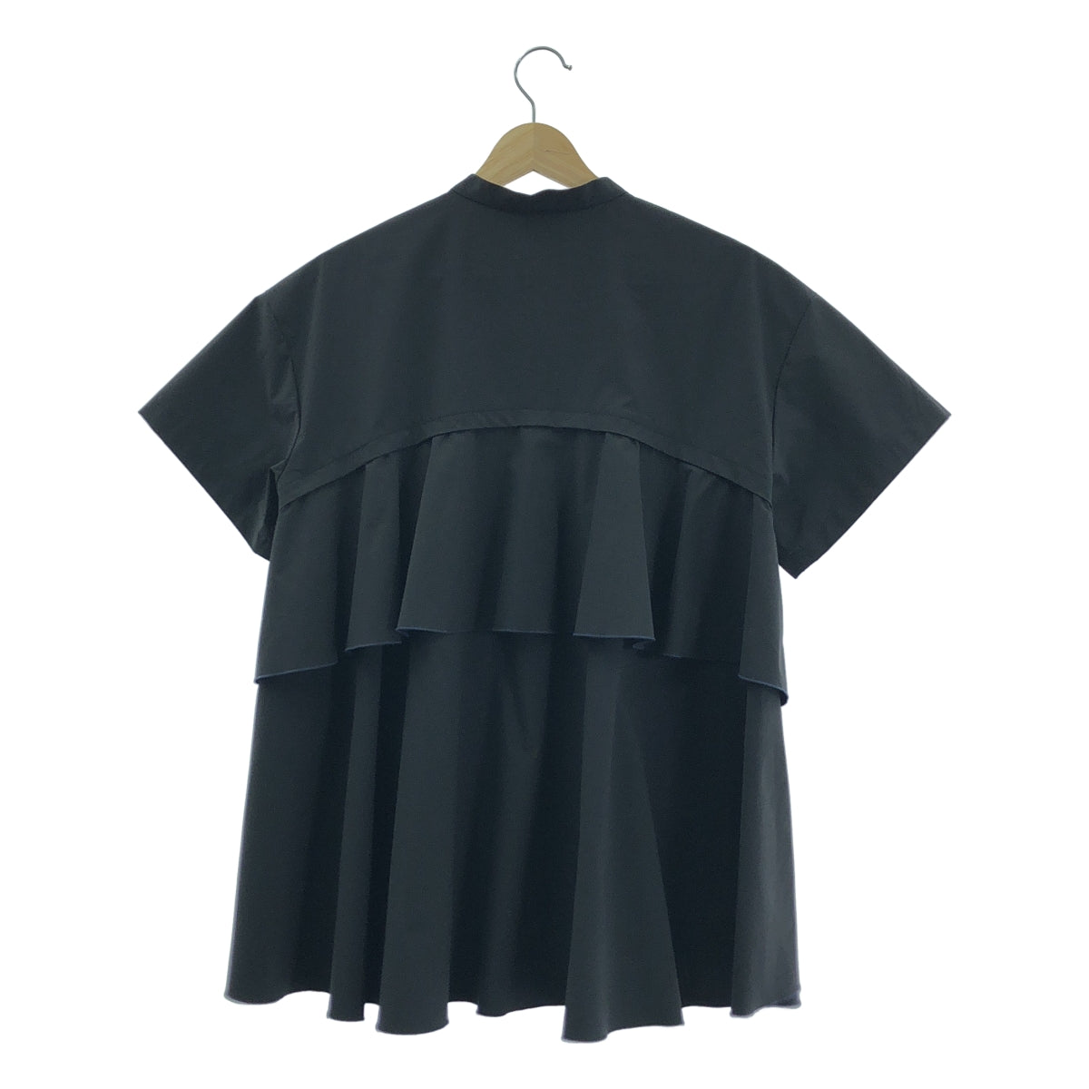 UNITED ARROWS / ユナイテッドアローズ | バックフレア  ショートスリーブ ブラウス シャツ | ブラック | レディース
