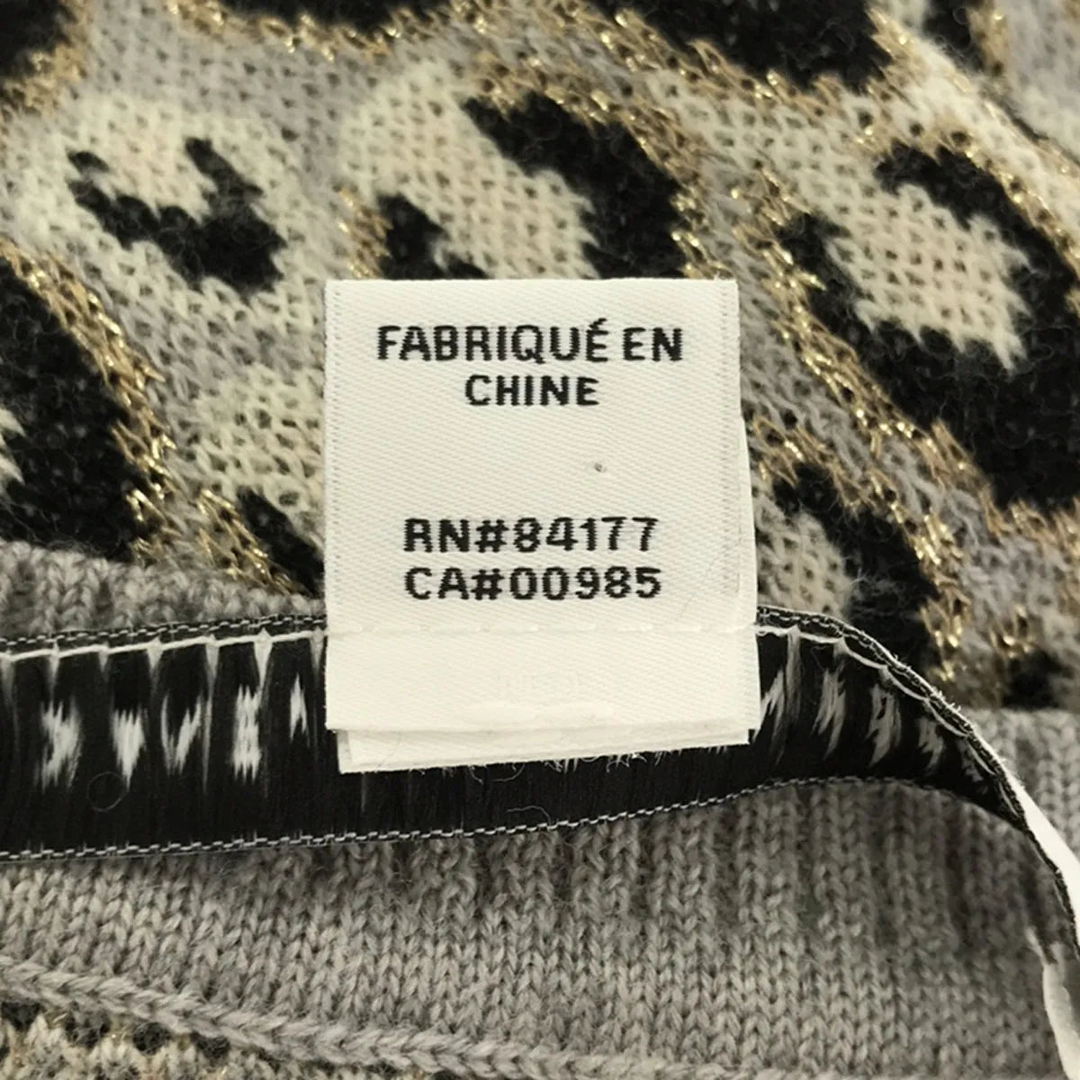 DIANE VON FURSTENBERG / ダイアンフォンファステンバーグ | レオパード 総柄 クルーネックニット | M | グレー/ブラック/オフホワイト | レディース