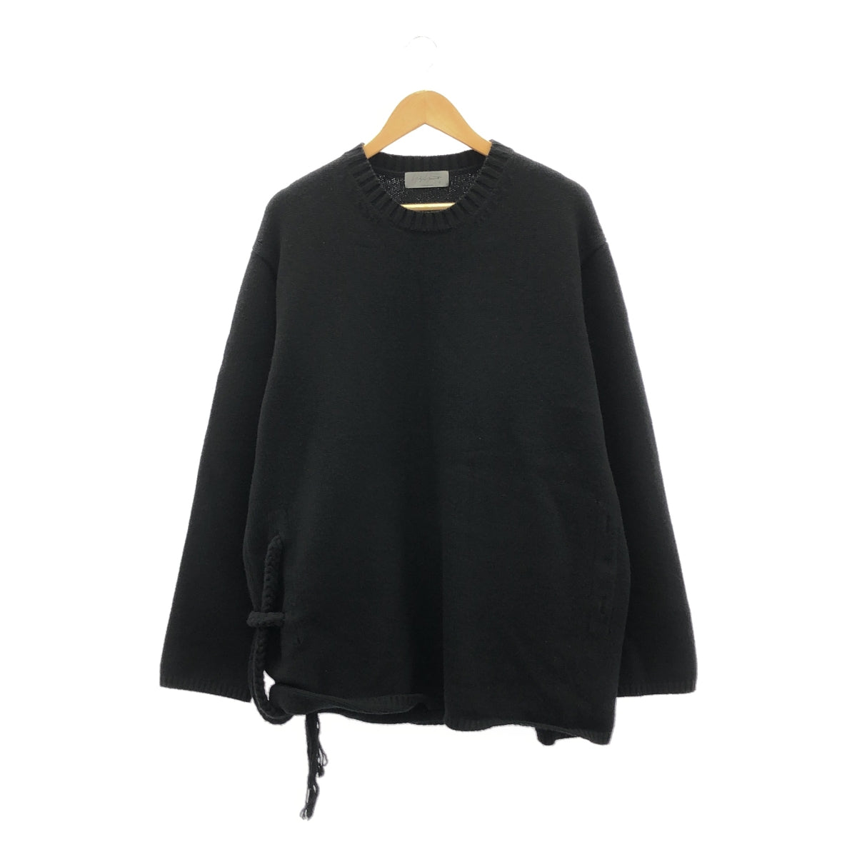 山本耀司男士 | 2023 秋冬 | 側邊繫帶圓領針織衫 | 3 碼 | 黑色 | 男款