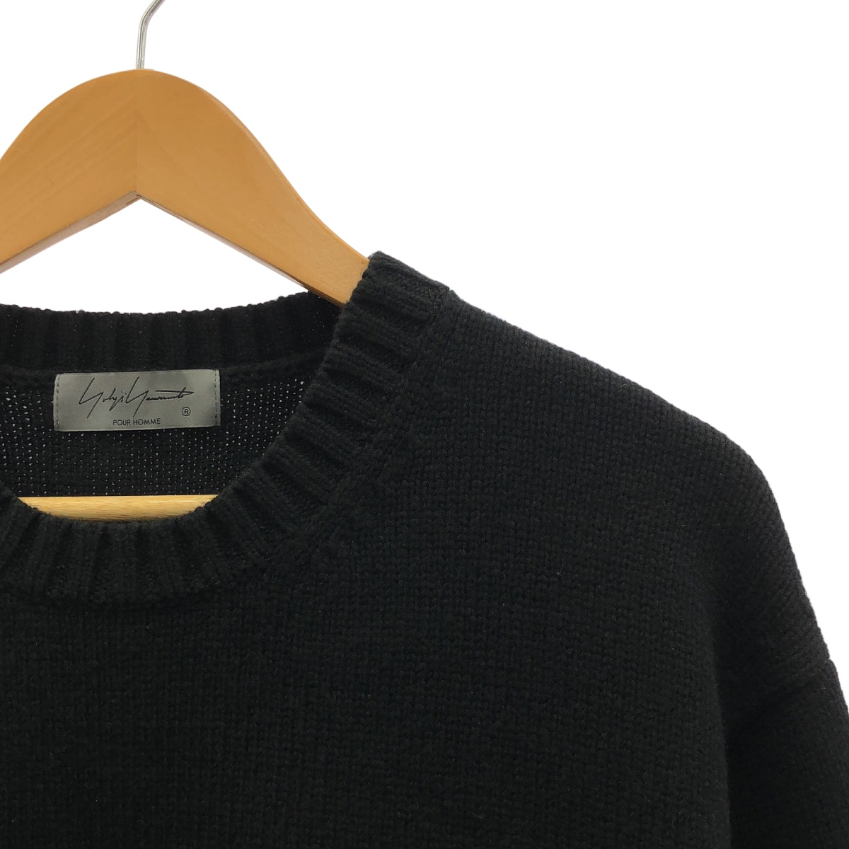 YOHJI YAMAMOTO POUR HOMME / 요우지야마모토풀 옴므 | 2023AW | SIDE STRING DETAIL CREW NECK KNIT 사이드 스트링 디테일 크루넥 니트 | 3 | 맨즈