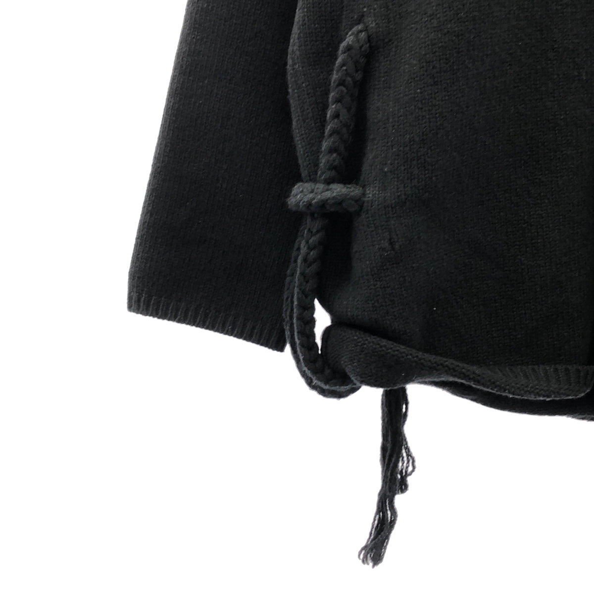 YOHJI YAMAMOTO POUR HOMME / 요우지야마모토풀 옴므 | 2023AW | SIDE STRING DETAIL CREW NECK KNIT 사이드 스트링 디테일 크루넥 니트 | 3 | 맨즈