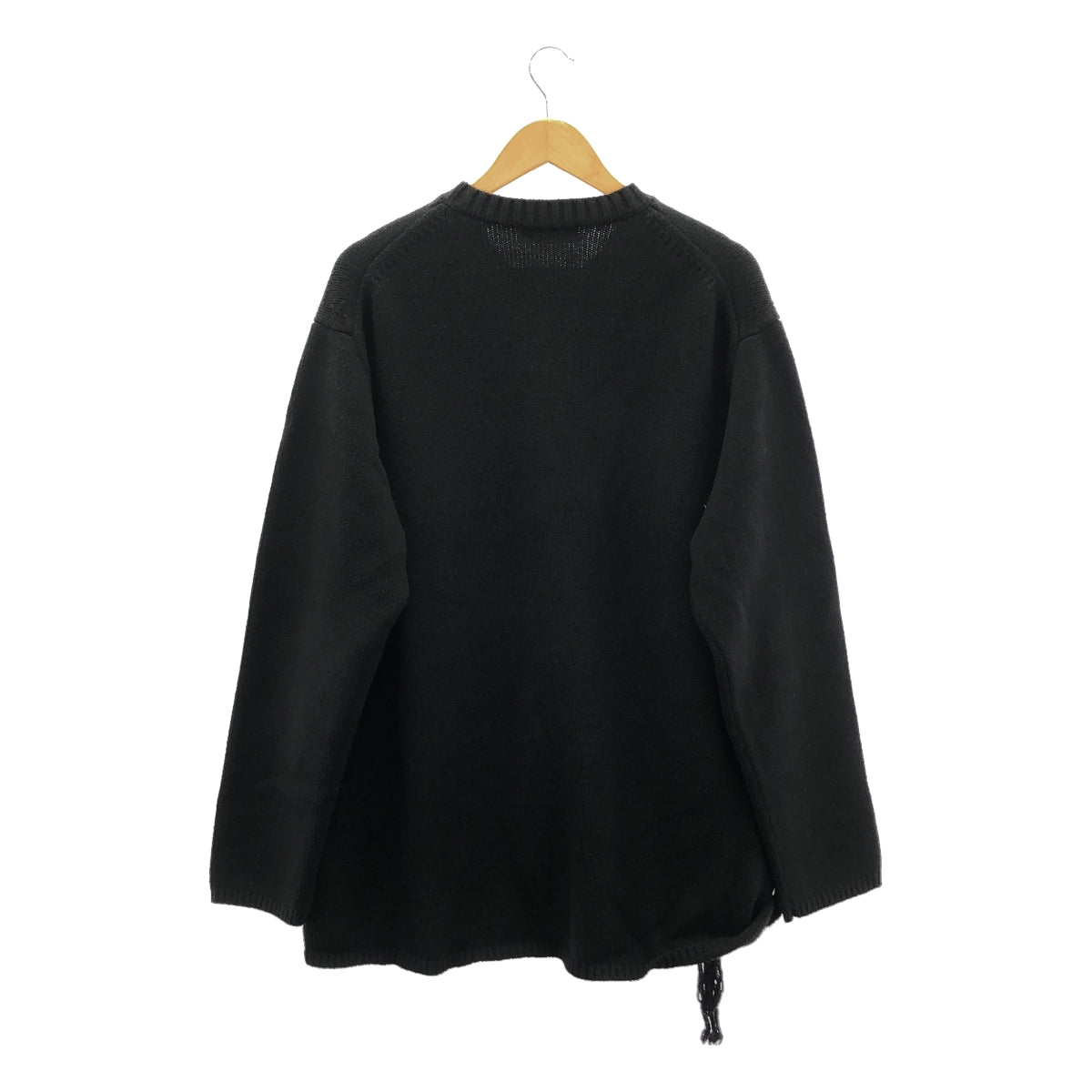 YOHJI YAMAMOTO POUR HOMME / 요우지야마모토풀 옴므 | 2023AW | SIDE STRING DETAIL CREW NECK KNIT 사이드 스트링 디테일 크루넥 니트 | 3 | 맨즈