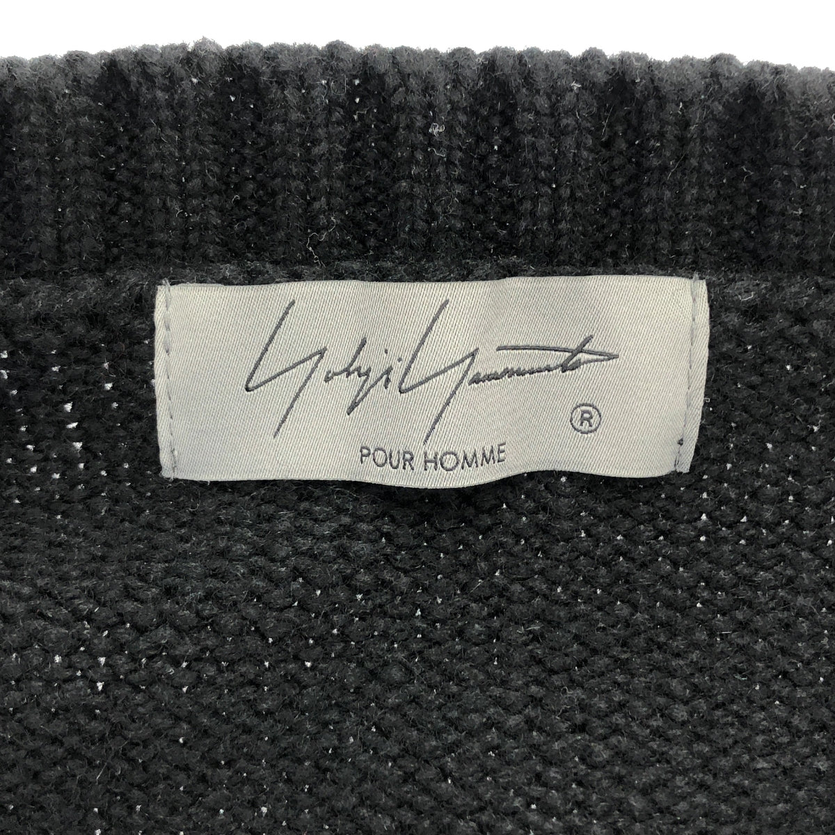 山本耀司男士 | 2023 秋冬 | 側邊繫帶圓領針織衫 | 3 碼 | 黑色 | 男款