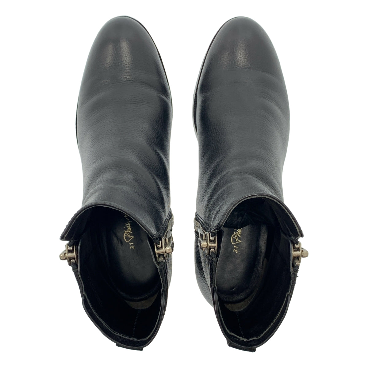 3.1 Phillip Lim / スリーワンフィリップリム | レザー ジップ ショートブーツ | 35 | ブラック | レディース