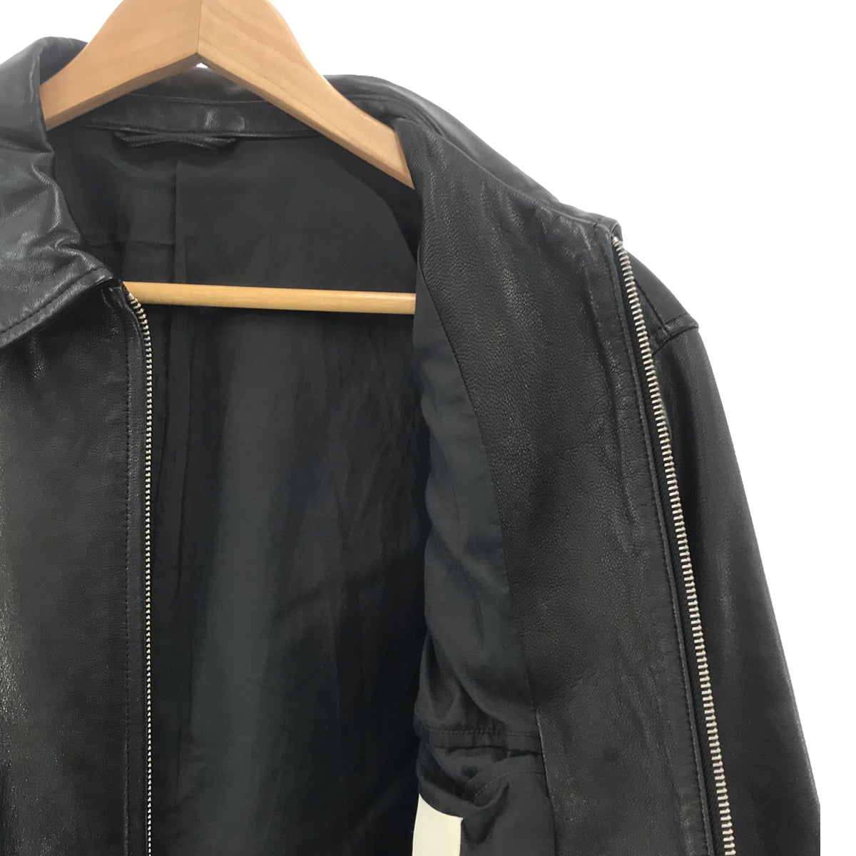 YOKE / ヨーク | 2023SS | GOAT LEATHER ZIP BLOUSON / チンストラップ付き レザー ジャケット / – KLD