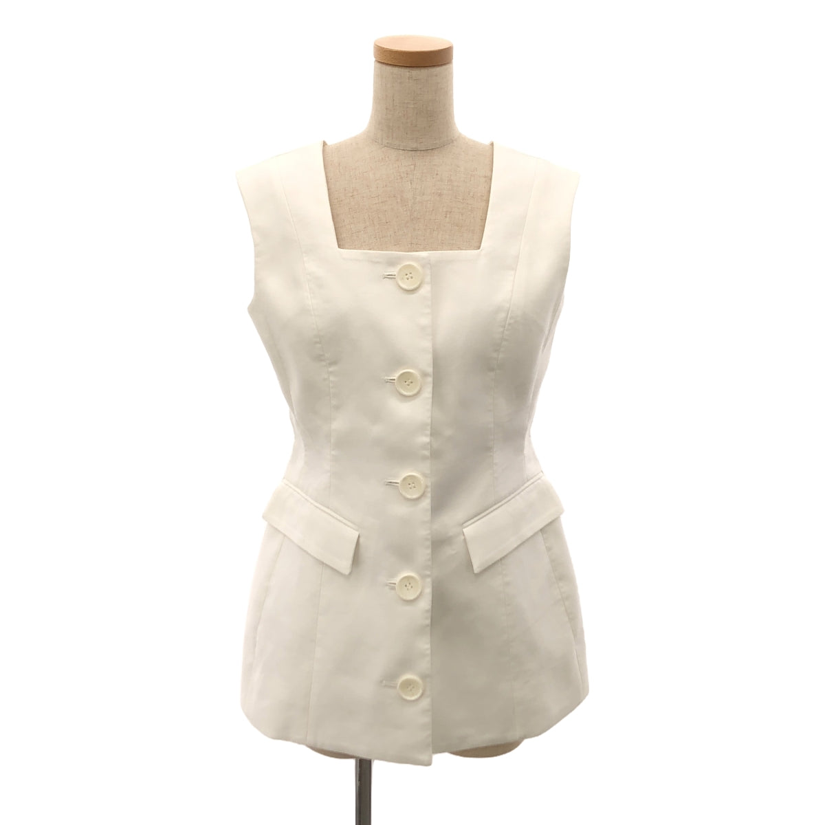 [Good Condition] SEVEN TEN by MIHO KAWAHITO | 2023SS | Square Neck Gilet | S | White | Women's