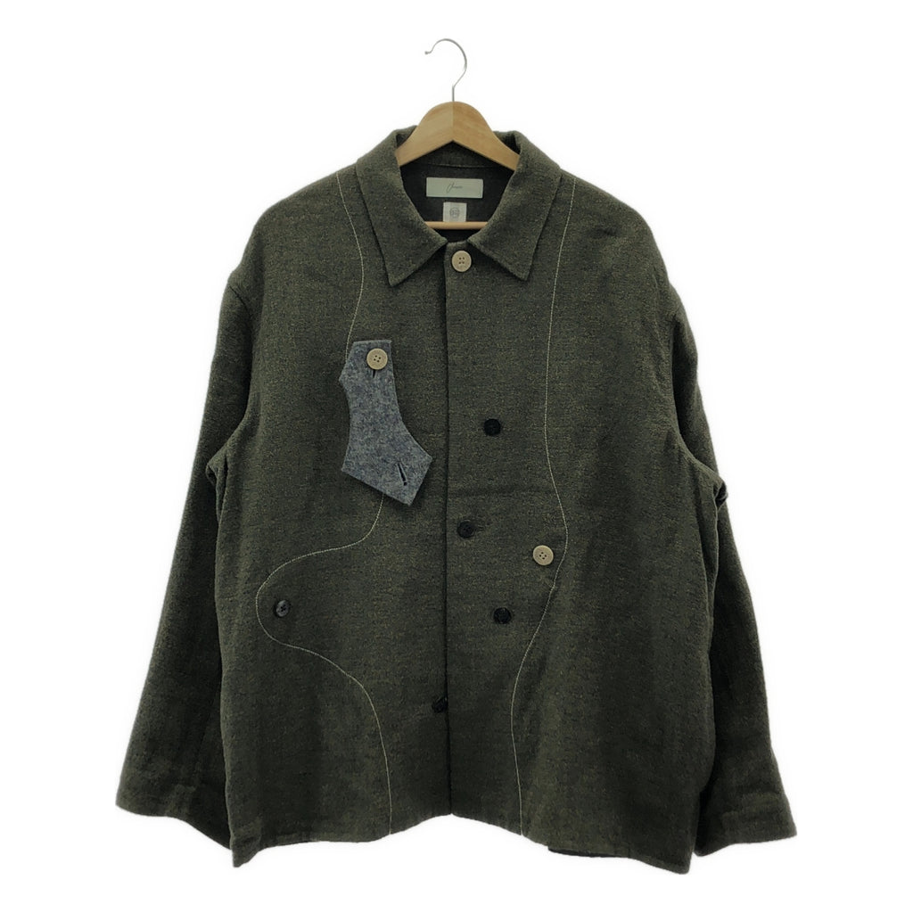 【美品】  amachi. / アマチ | 2022AW | × Elise Gettliffe / Collection 011 Vertical Concept  / ツイード ジャケット | 4 | オリーブ | メンズ