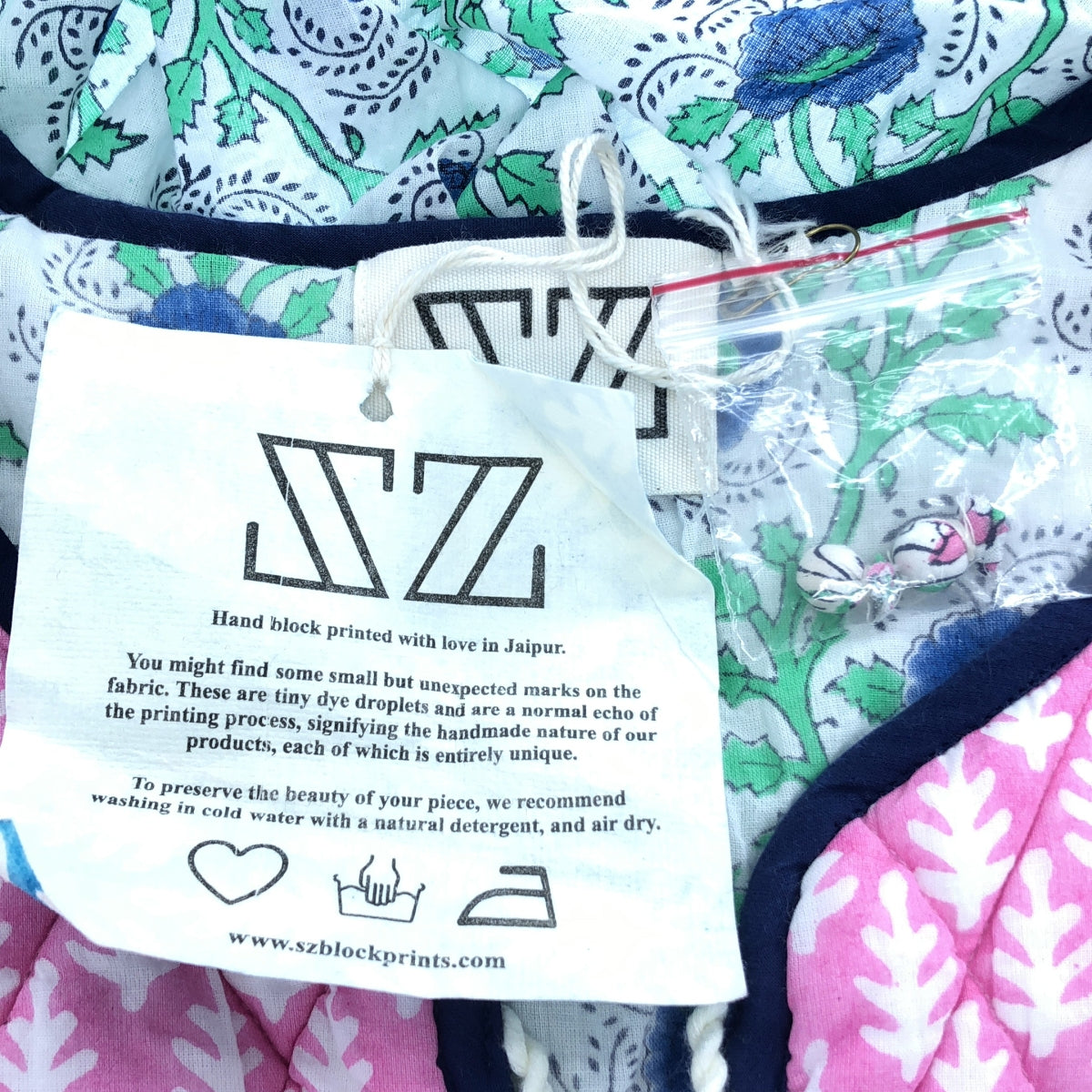 【美品】  SZ Blockprints / エスゼットブロックプリント | 総柄 ボリューム ドレス ワンピース / 裏地付き | マルチカラー | レディース