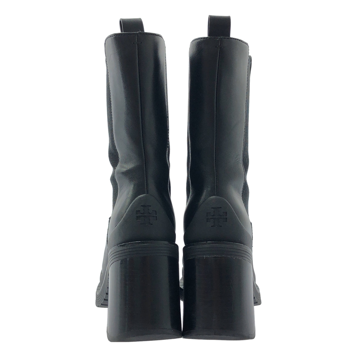 [狀況極佳] TORY BURCH 皮革方頭高跟靴 | 尺寸 6M | 黑色 | 女款