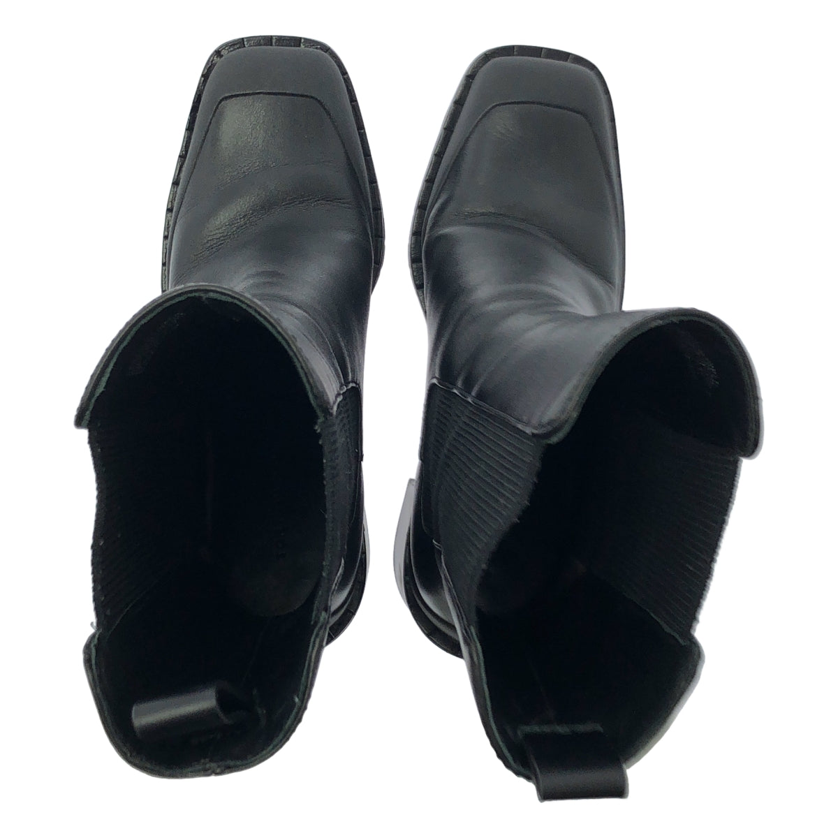 [狀況極佳] TORY BURCH 皮革方頭高跟靴 | 尺寸 6M | 黑色 | 女款