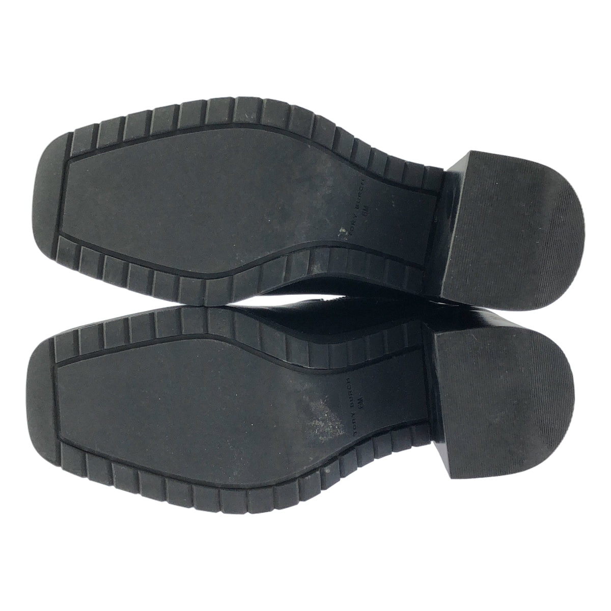 [狀況極佳] TORY BURCH 皮革方頭高跟靴 | 尺寸 6M | 黑色 | 女款