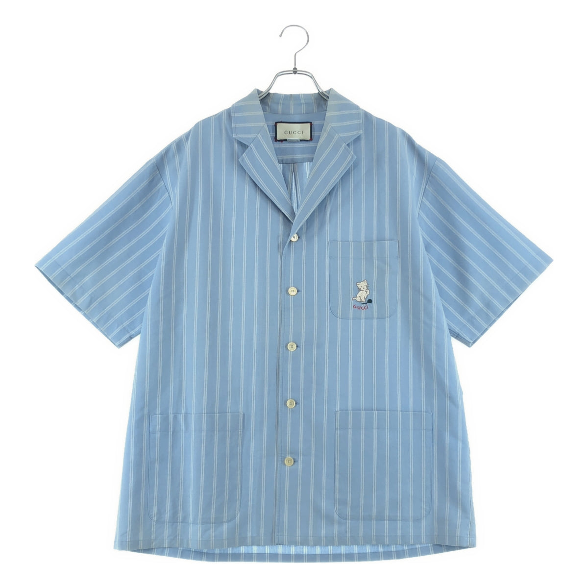 GUCCI / グッチ | ストライプ オーバーサイズ 半袖シャツ | 46 | メンズ