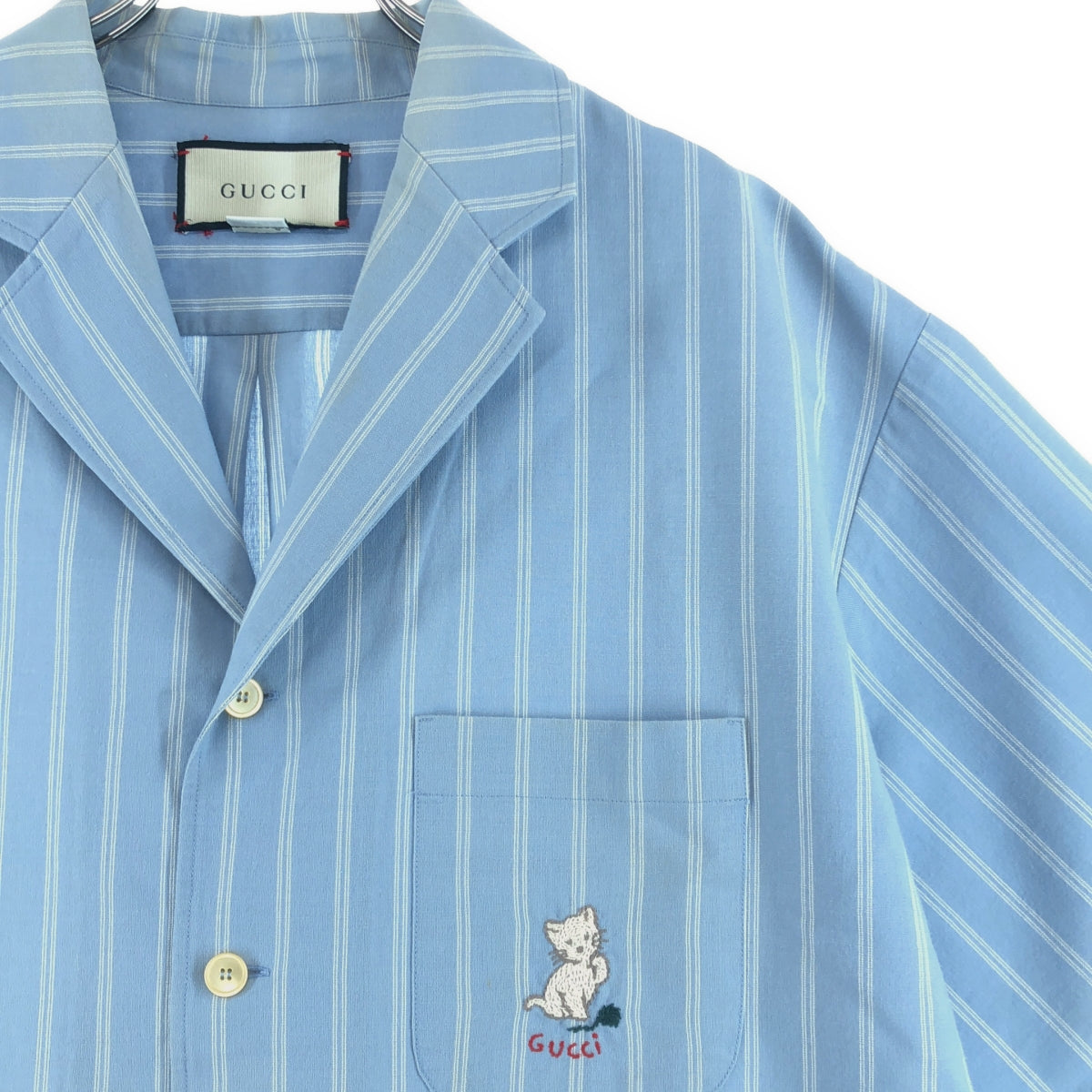 GUCCI / グッチ | ストライプ オーバーサイズ 半袖シャツ | 46 | メンズ