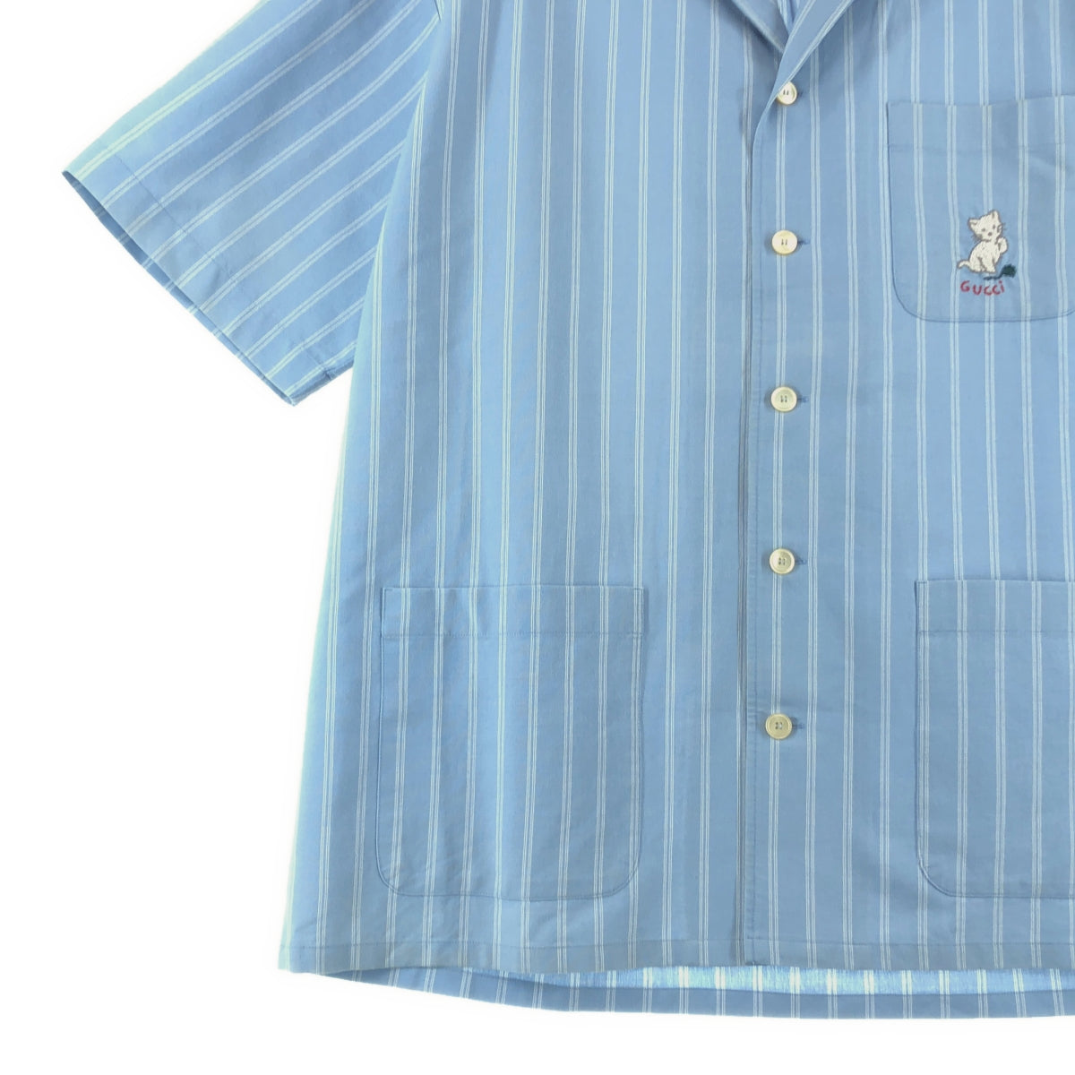 GUCCI / グッチ | ストライプ オーバーサイズ 半袖シャツ | 46 | メンズ