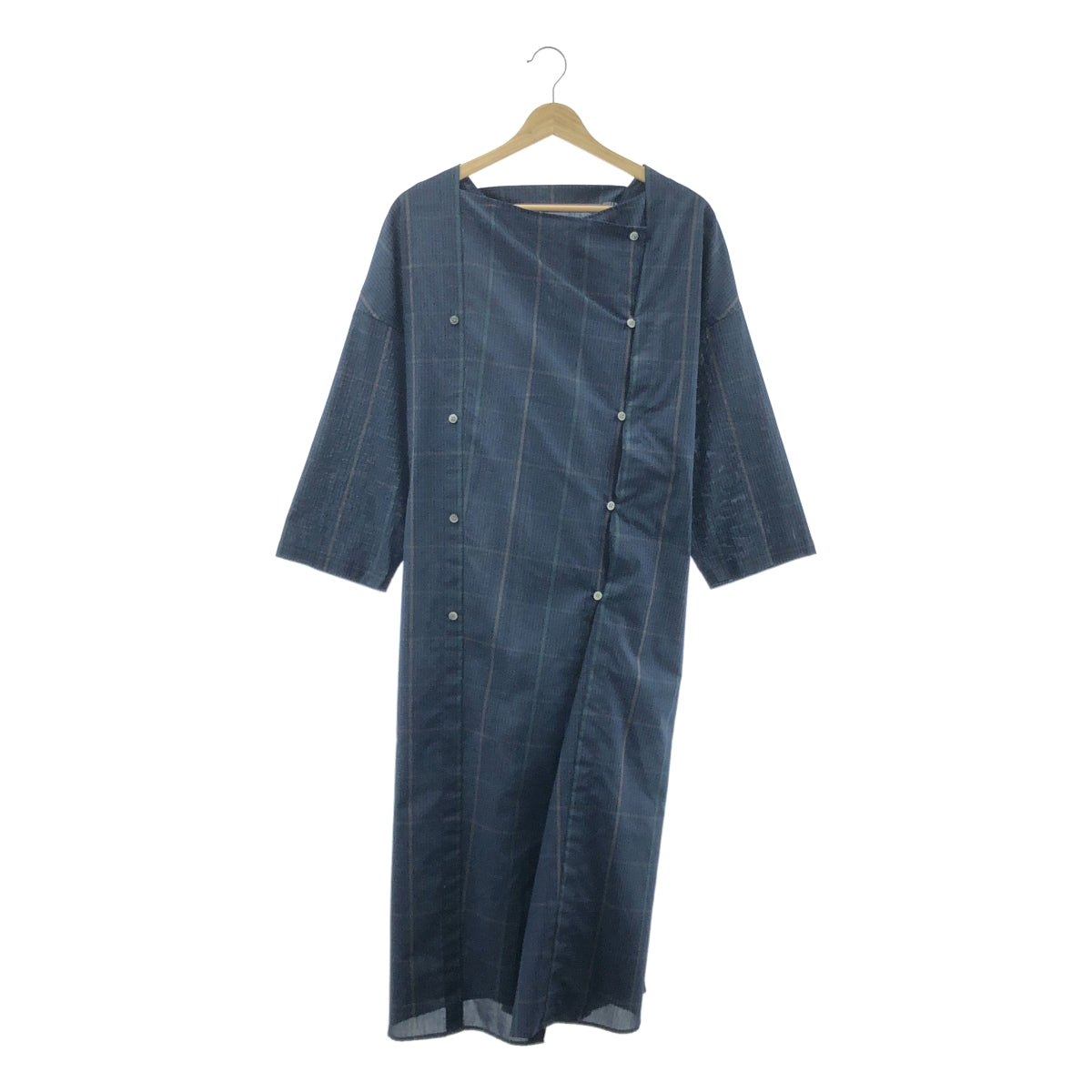 ZUCCa / ズッカ | コットン チェック ワンピース | M | ネイビー | レディース