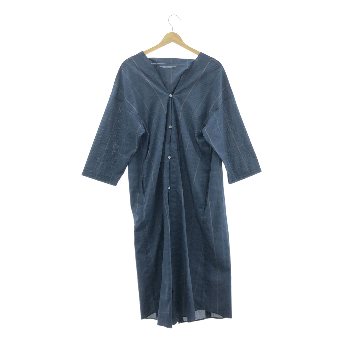 ZUCCa / ズッカ | コットン チェック ワンピース | M | ネイビー | レディース