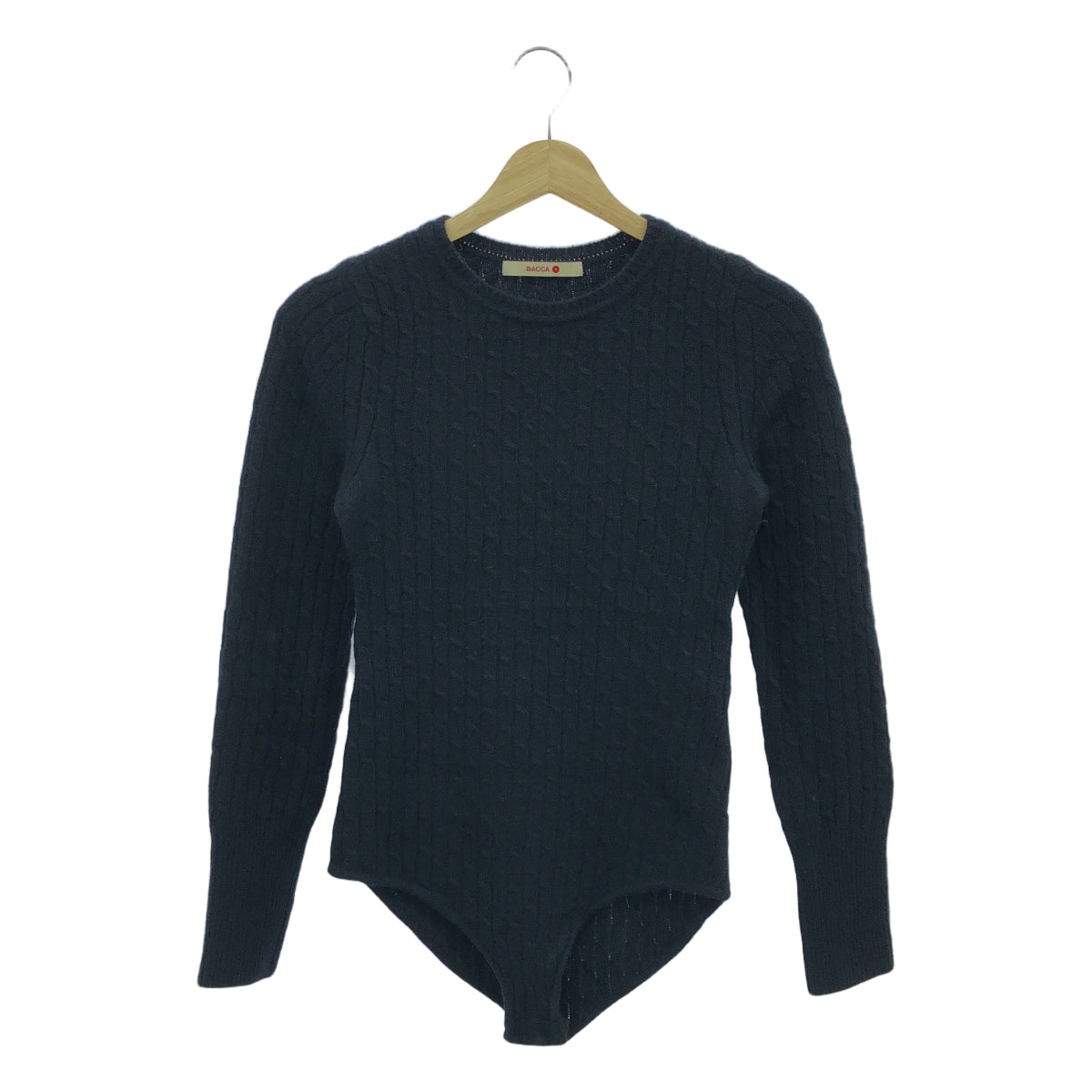 BACCA / 바카 | 2022AW | 울 캐시미어 케이블 스티치 니트 바디 | S | 다크 네이비 | 여성