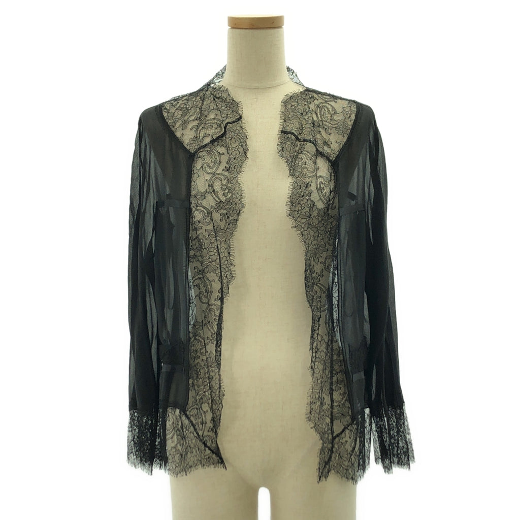 CHANEL / シャネル | boutique / レース 切替 ボタンレス カーディガン |